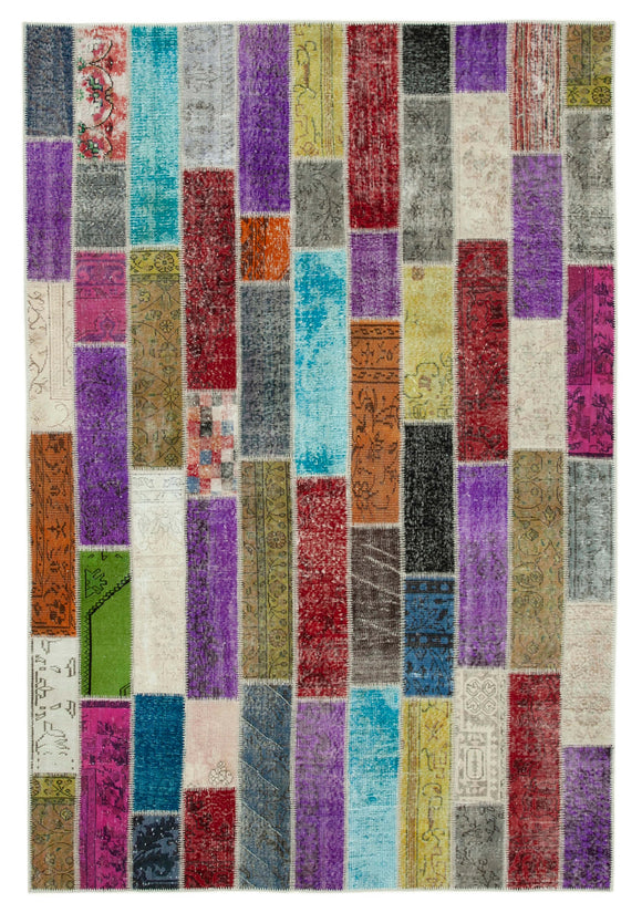 7x10 Multicolor Modern Patchwork Rug - 31072