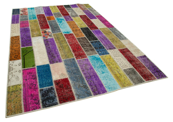 7x10 Multicolor Modern Patchwork Rug - 31072