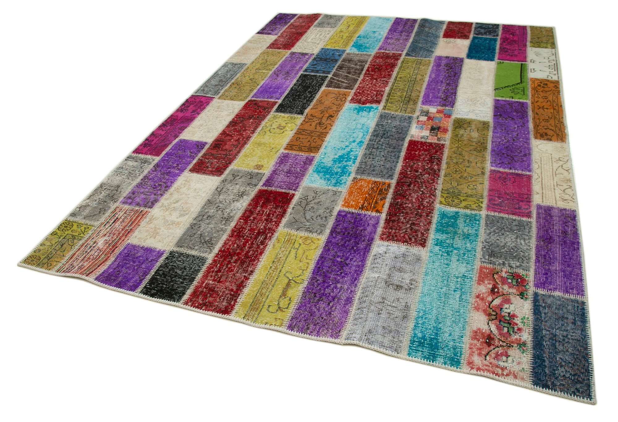 7x10 Multicolor Modern Patchwork Rug - 31072