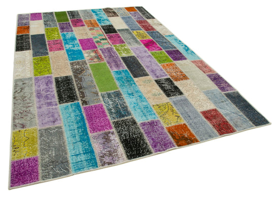 7x10 Multicolor Modern Patchwork Rug - 31073