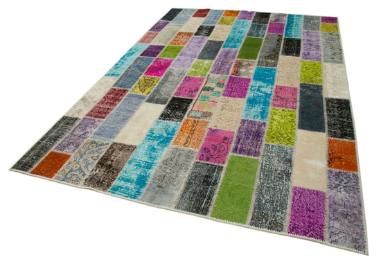 7x10 Multicolor Modern Patchwork Rug - 31073