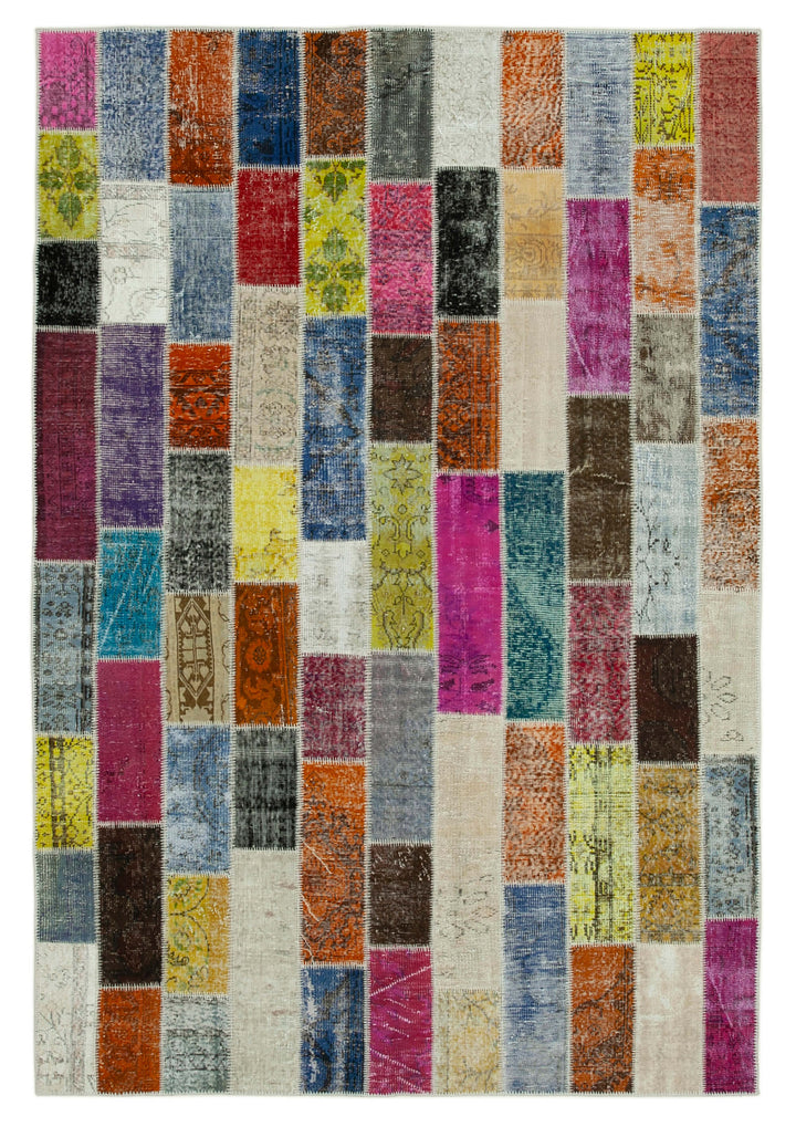 7x10 Multicolor Modern Patchwork Rug - 31074