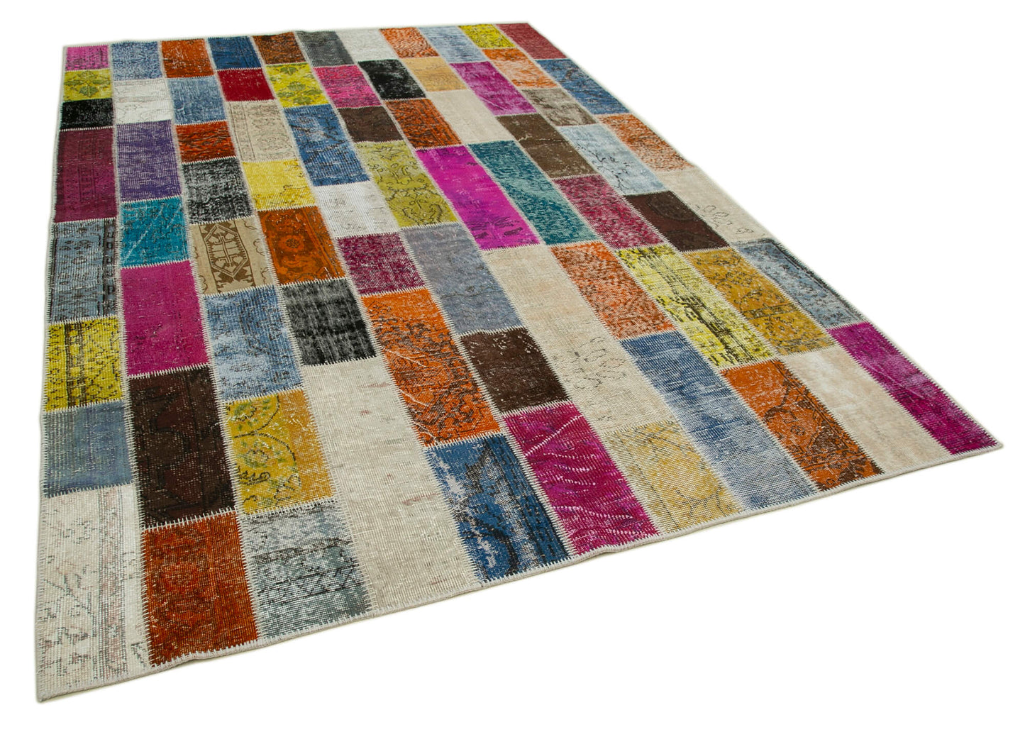 7x10 Multicolor Modern Patchwork Rug - 31074