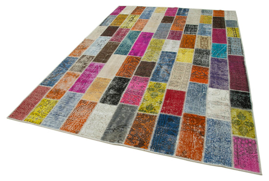 7x10 Multicolor Modern Patchwork Rug - 31074