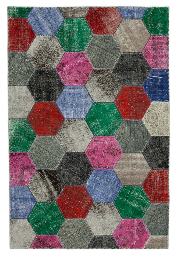 7x10 Multicolor Modern Patchwork Rug - 31075