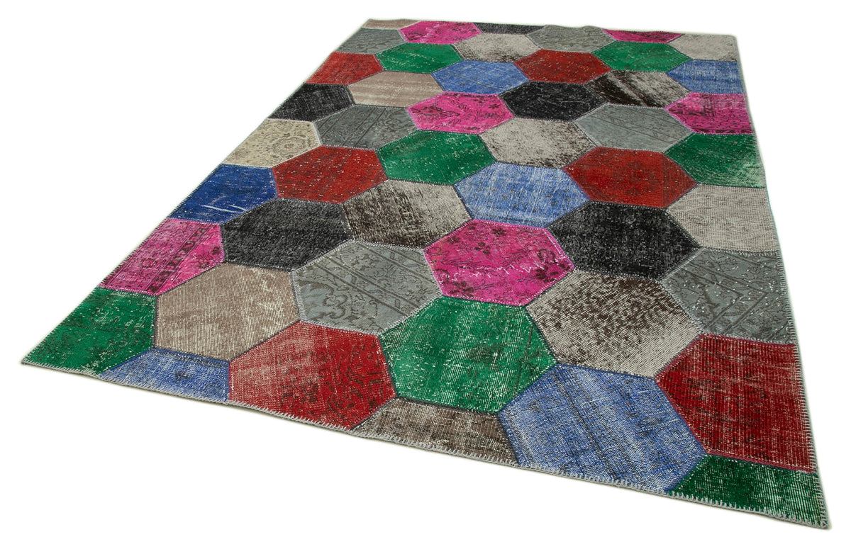 7x10 Multicolor Modern Patchwork Rug - 31075