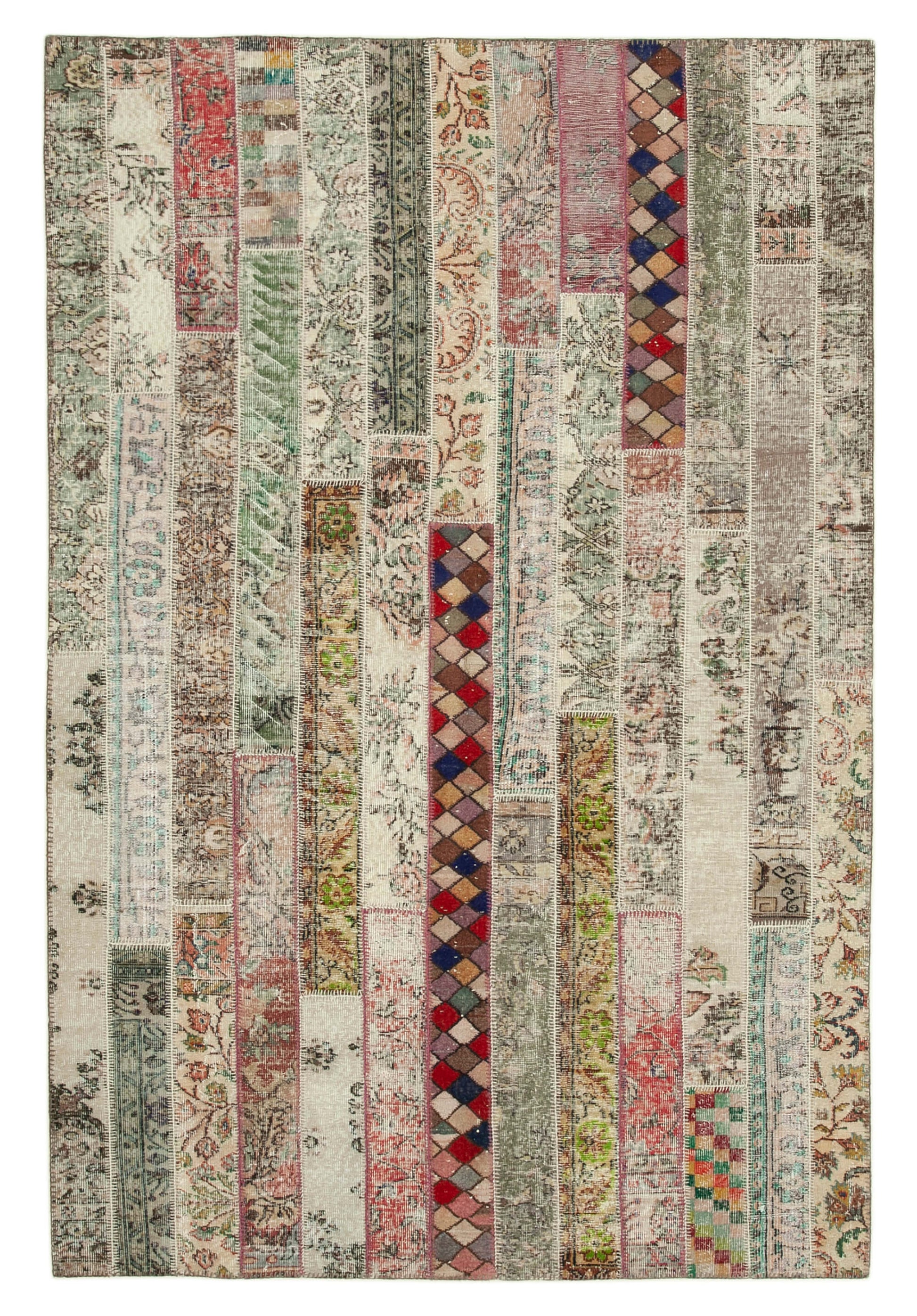 7x10 Multicolor Modern Patchwork Rug - 31076