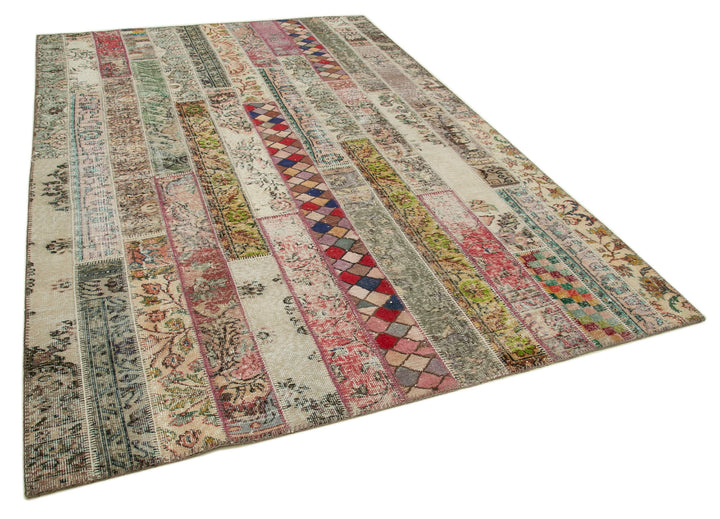 7x10 Multicolor Modern Patchwork Rug - 31076