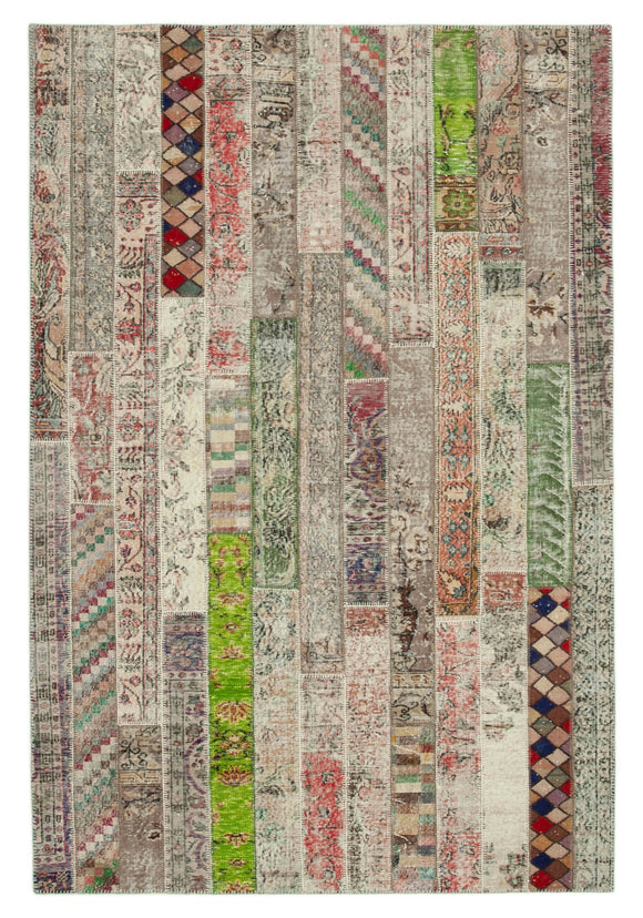 7x10 Multicolor Modern Patchwork Rug - 31077