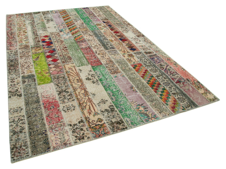 7x10 Multicolor Modern Patchwork Rug - 31078