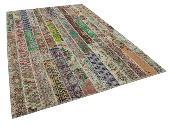 7x10 Multicolor Modern Patchwork Rug - 31079
