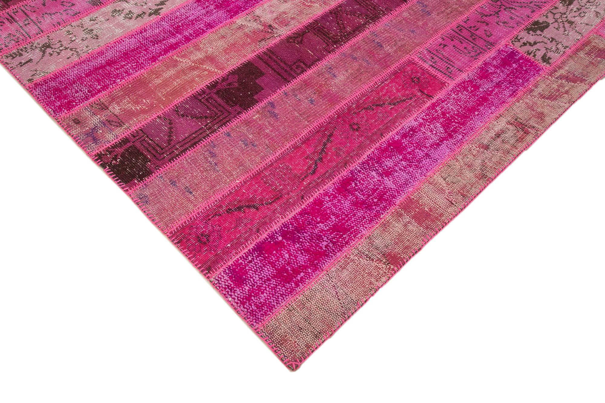 7x10 Pink Modern Patchwork Rug - 31080
