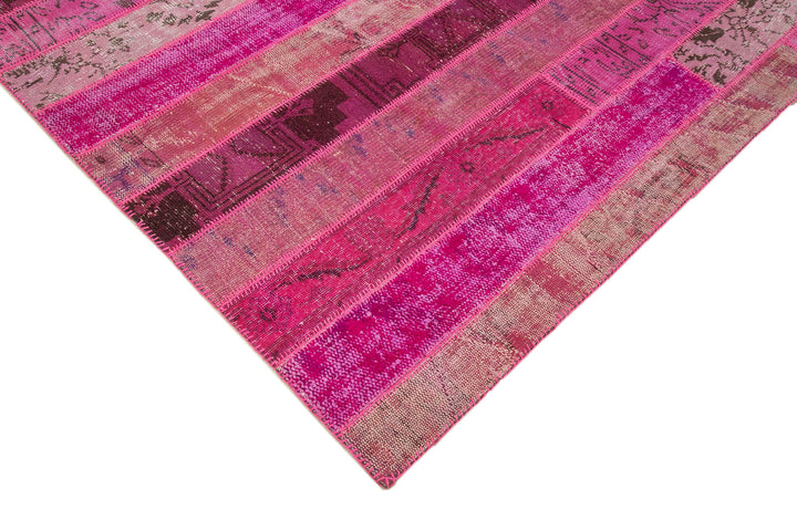 7x10 Pink Modern Patchwork Rug - 31080