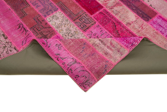 7x10 Pink Modern Patchwork Rug - 31080