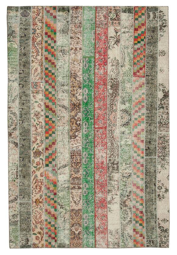 7x10 Multicolor Modern Patchwork Rug - 31081
