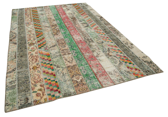 7x10 Multicolor Modern Patchwork Rug - 31081