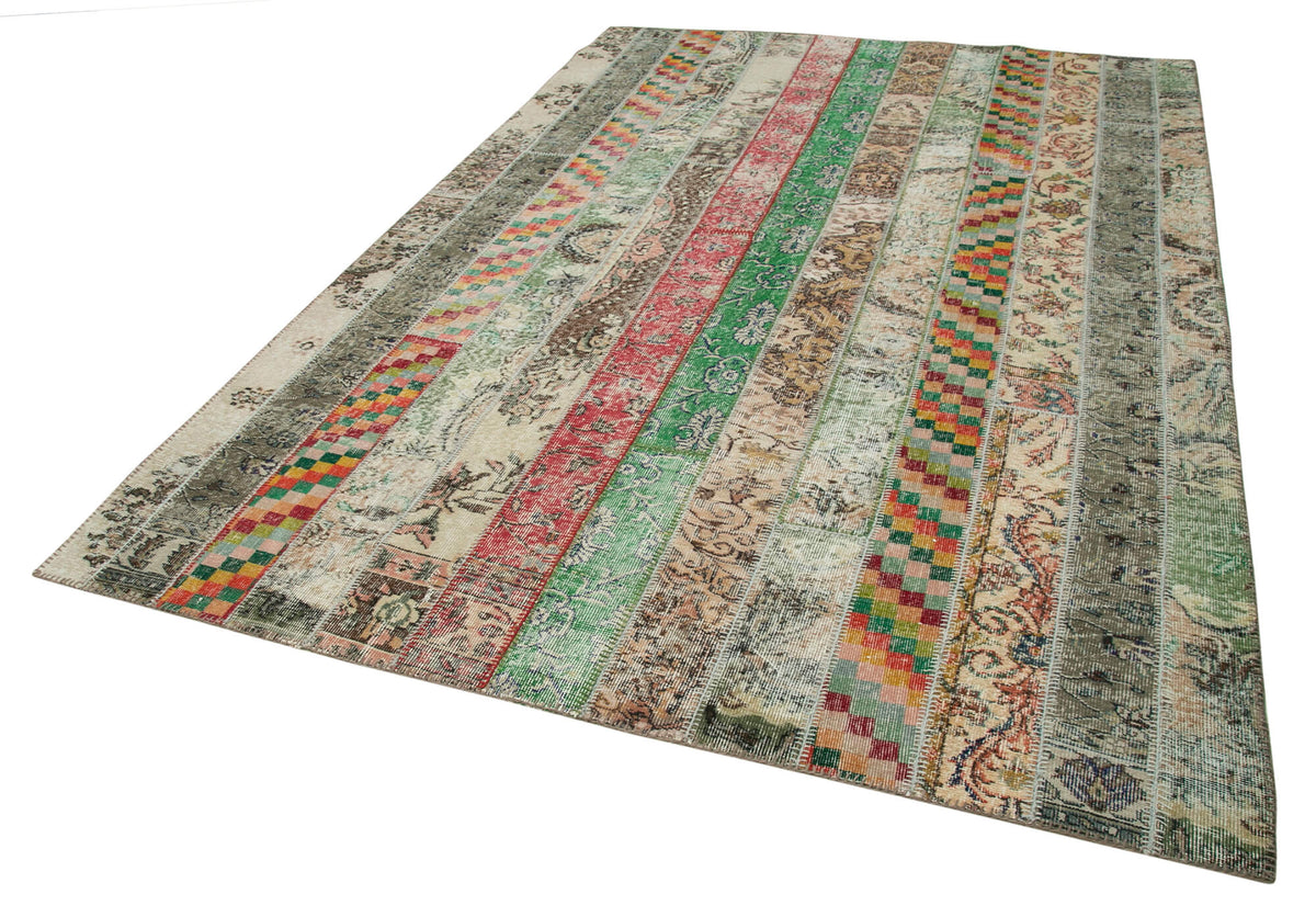 7x10 Multicolor Modern Patchwork Rug - 31081