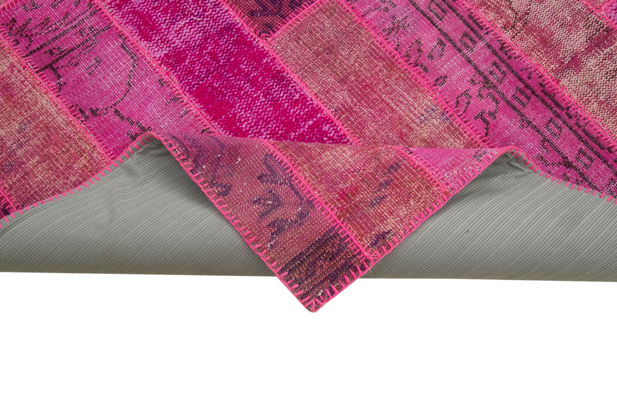 7x10 Pink Modern Patchwork Rug - 31082