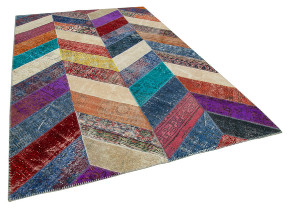 6x10 Multicolor Modern Patchwork Rug - 31083