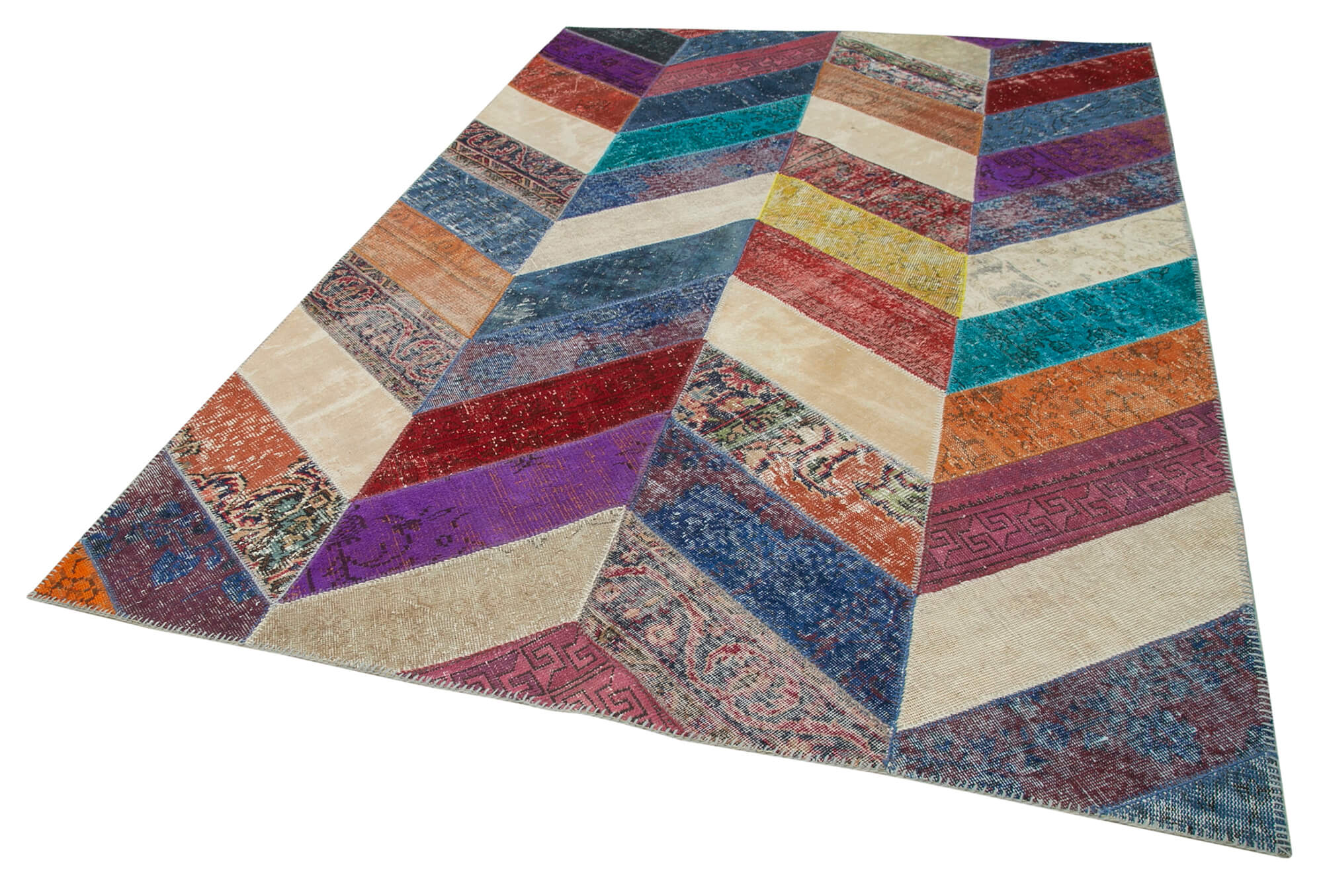 6x10 Multicolor Modern Patchwork Rug - 31083