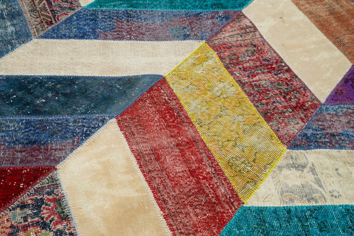 6x10 Multicolor Modern Patchwork Rug - 31083