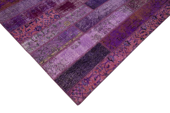 7x10 Purple Modern Patchwork Rug - 31084