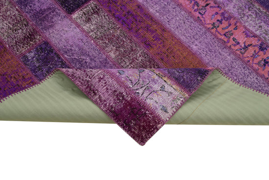 7x10 Purple Modern Patchwork Rug - 31084