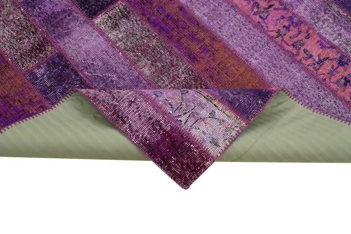7x10 Purple Modern Patchwork Rug - 31084