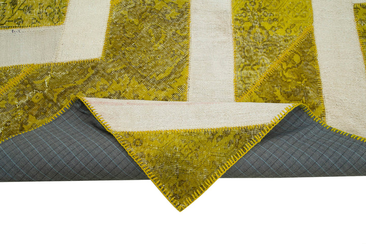 7x10 Yellow Modern Patchwork Rug - 31086