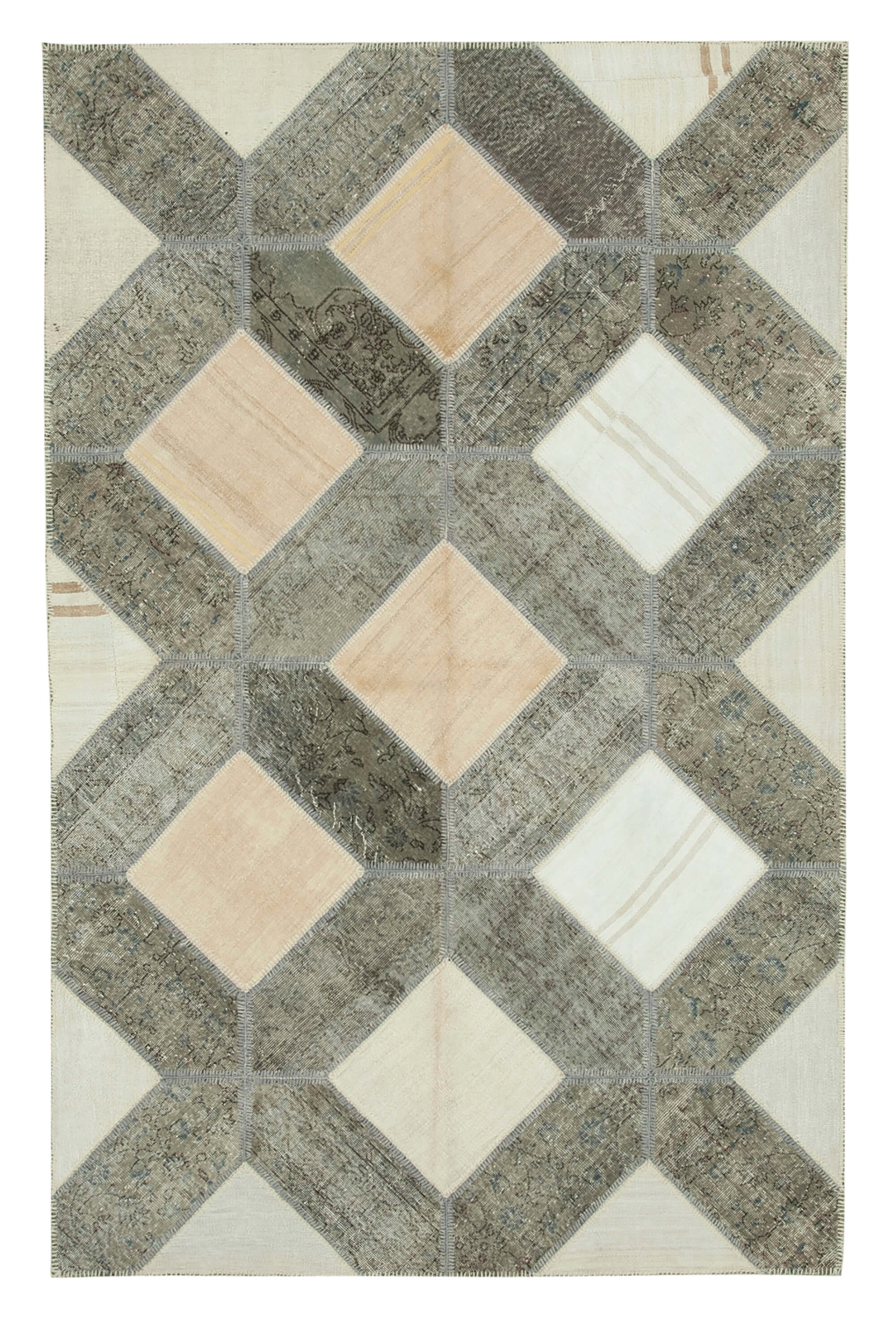 6x10 Grey Modern Patchwork Rug - 31088
