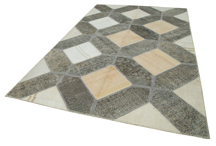 6x10 Grey Modern Patchwork Rug - 31088