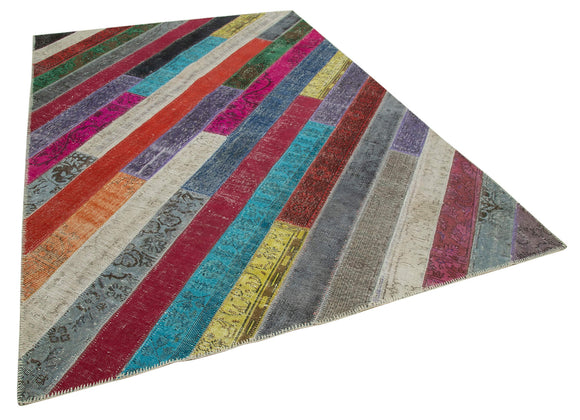 7x10 Multicolor Modern Patchwork Rug - 31089