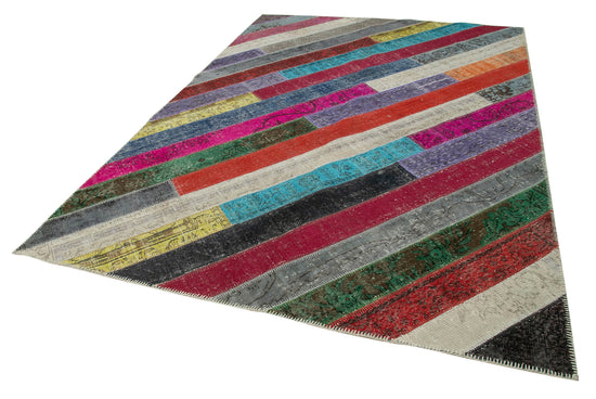 7x10 Multicolor Modern Patchwork Rug - 31089