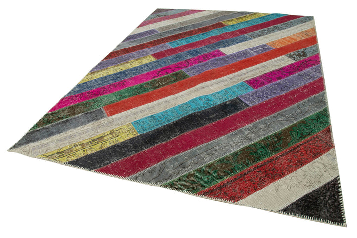 7x10 Multicolor Modern Patchwork Rug - 31089