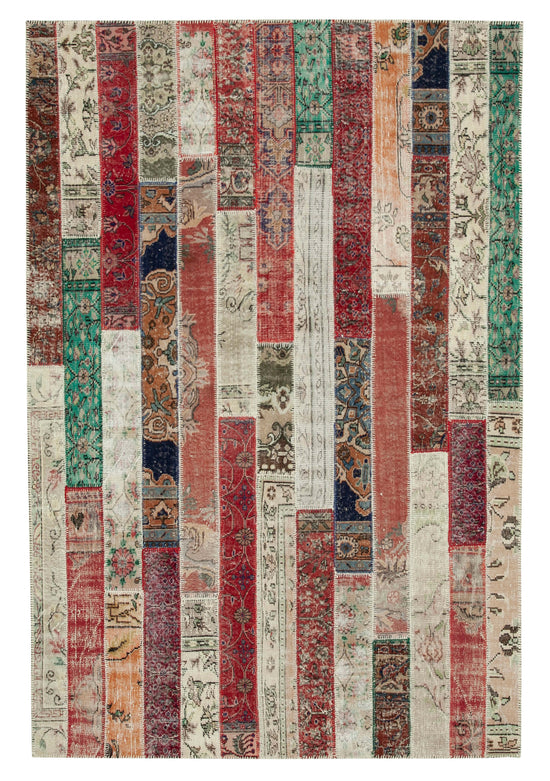 7x10 Multicolor Modern Patchwork Rug - 31091
