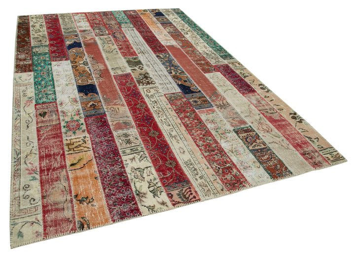 7x10 Multicolor Modern Patchwork Rug - 31091