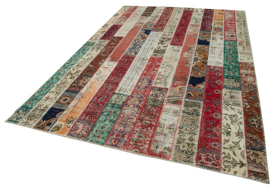 7x10 Multicolor Modern Patchwork Rug - 31091
