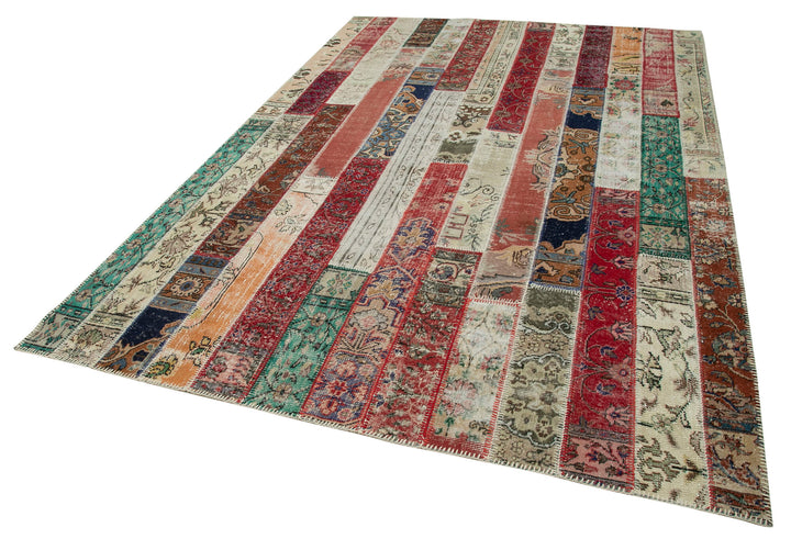 7x10 Multicolor Modern Patchwork Rug - 31091