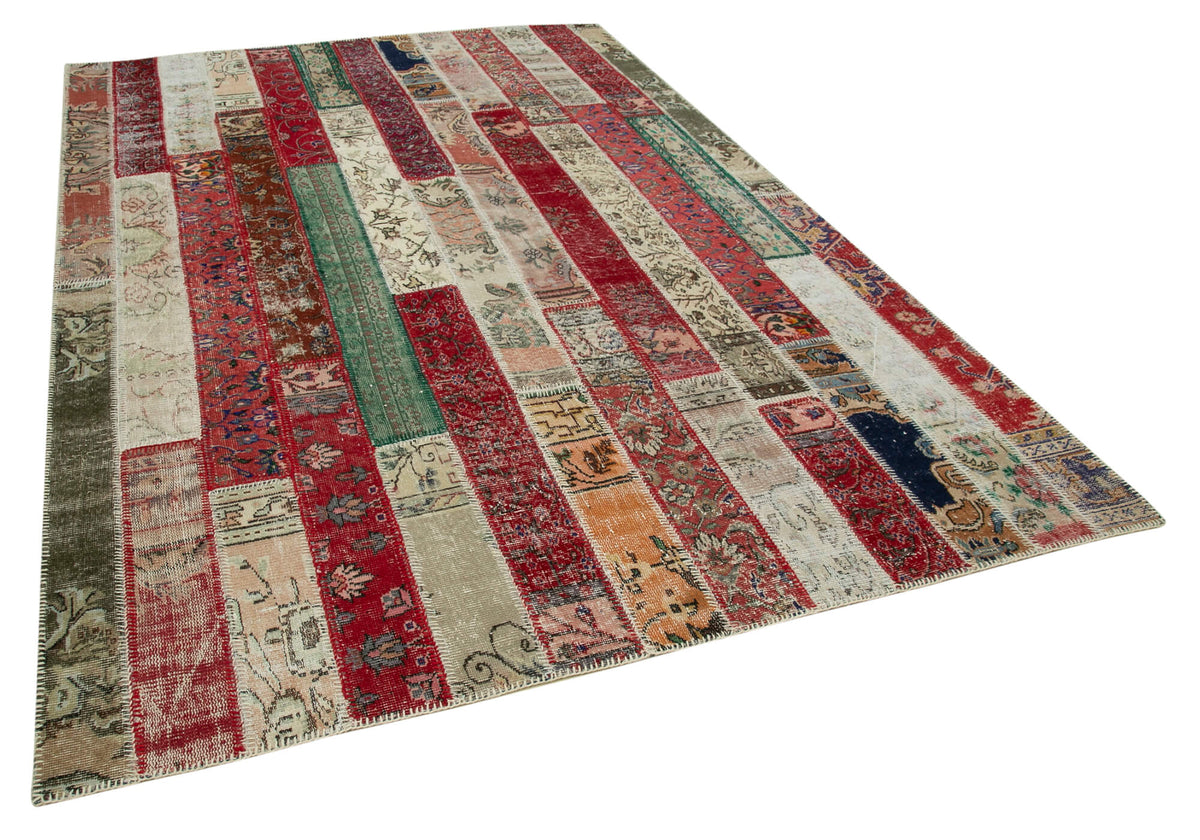 7x10 Multicolor Modern Patchwork Rug - 31092