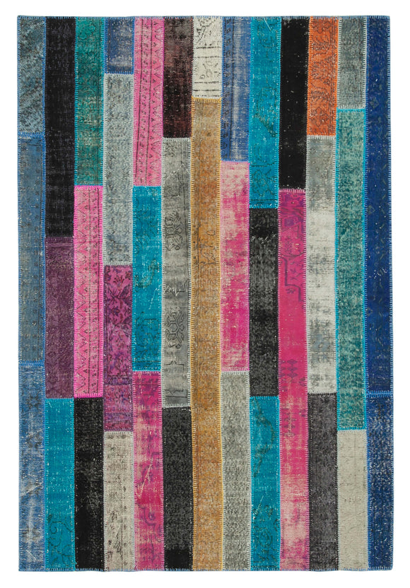 7x10 Multicolor Modern Patchwork Rug - 31093