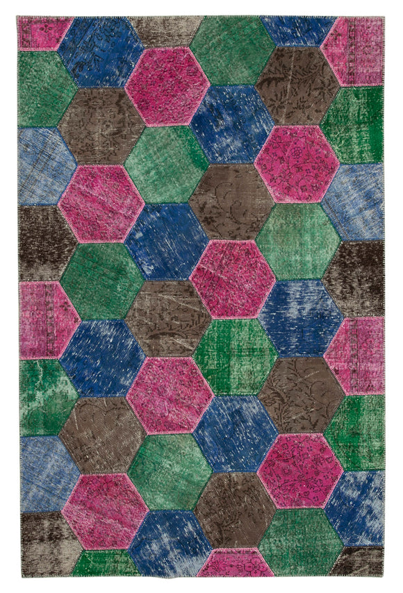 7x10 Multicolor Modern Patchwork Rug - 31096