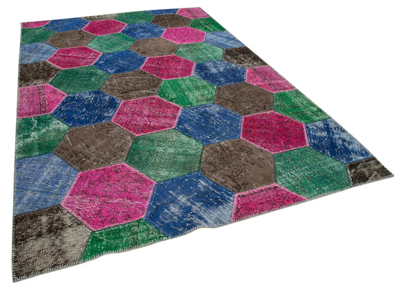 7x10 Multicolor Modern Patchwork Rug - 31096