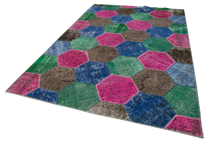 7x10 Multicolor Modern Patchwork Rug - 31096