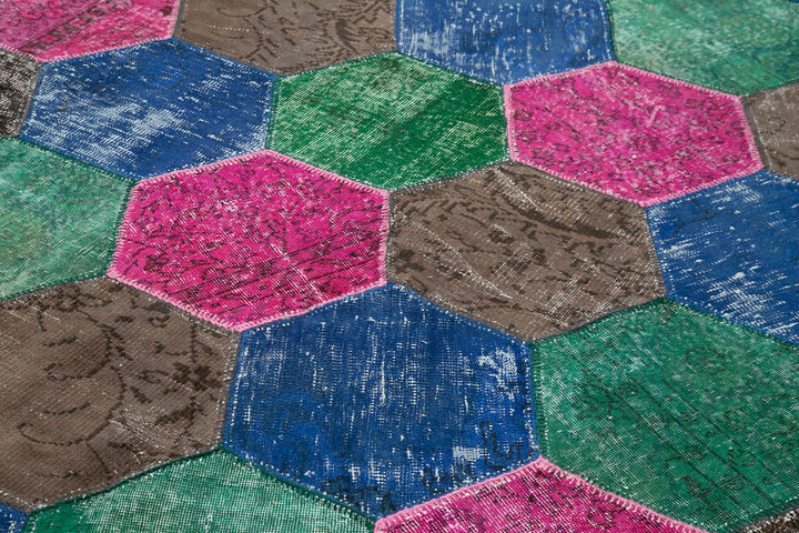 7x10 Multicolor Modern Patchwork Rug - 31096