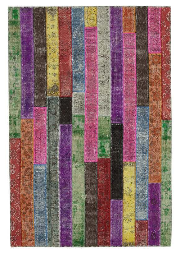 7x10 Multicolor Modern Patchwork Rug - 31097