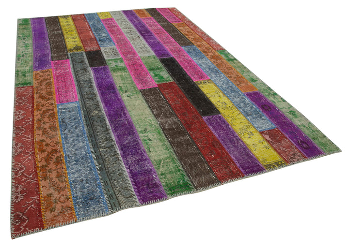 7x10 Multicolor Modern Patchwork Rug - 31097