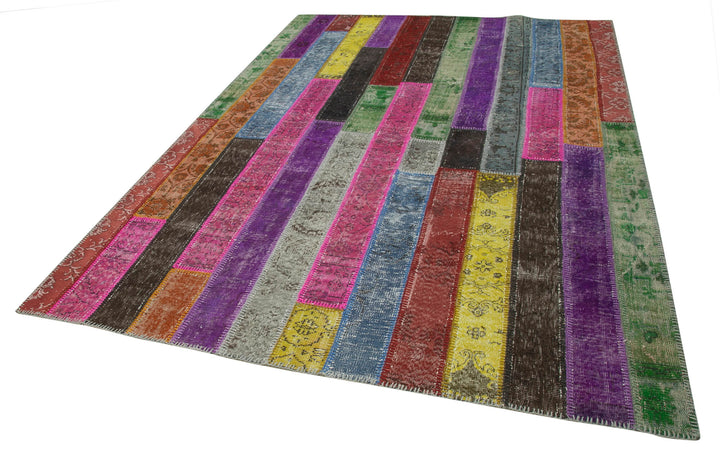 7x10 Multicolor Modern Patchwork Rug - 31097