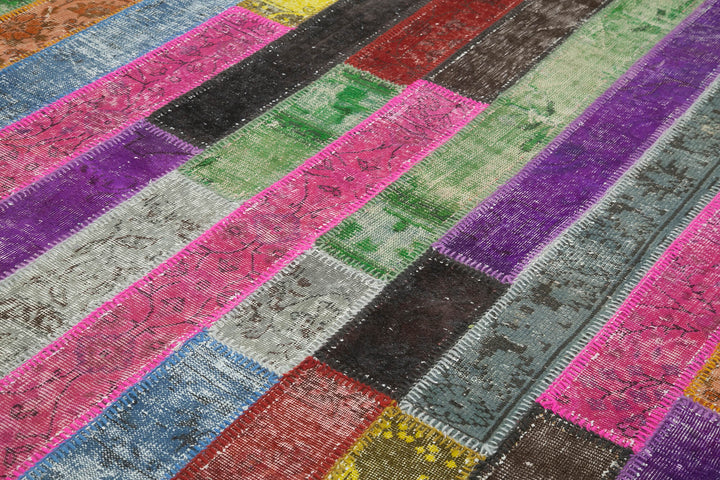 7x10 Multicolor Modern Patchwork Rug - 31097