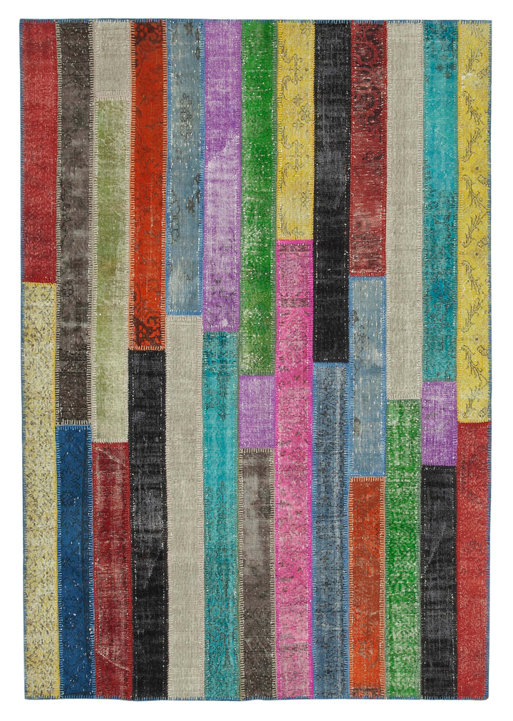 7x10 Multicolor Modern Patchwork Rug - 31098