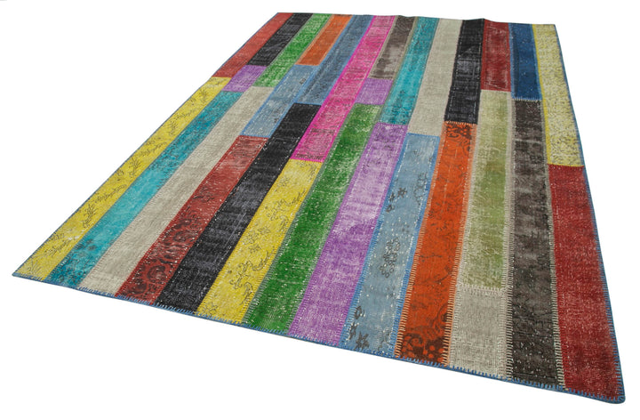 7x10 Multicolor Modern Patchwork Rug - 31098